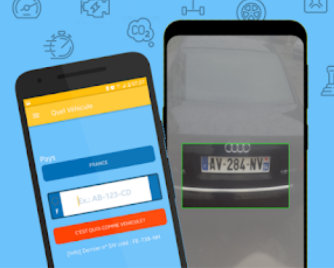 App consulter la plaque d'immatriculation du véhicule